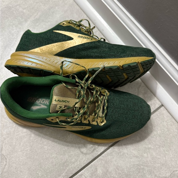 Brooks Emerald and Gold Athletic Shoes - Picture 1 of 5